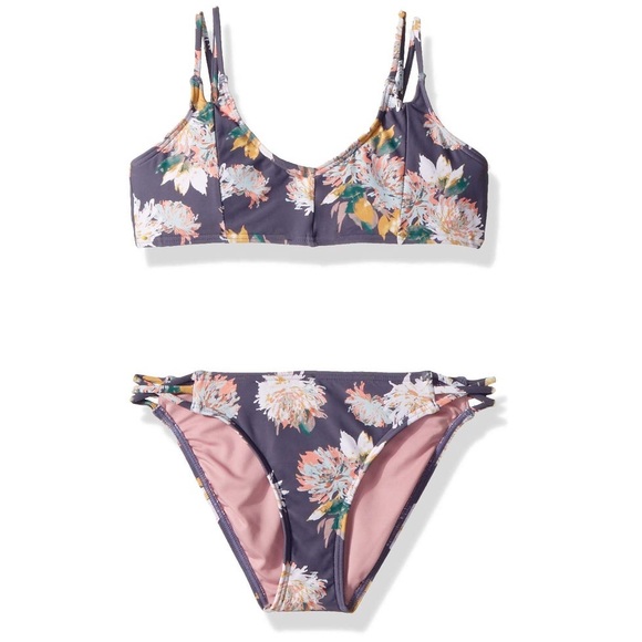 purple floral bikini
